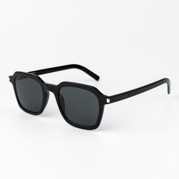 Saint Laurent Men Sunglasses Black Grey Square SL715 SLIM 001 BRAND NEW - Picture 1 of 12